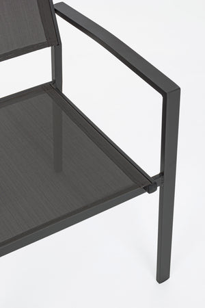 Poltrona "Hilde" struttura in alluminio verniciato e texilene per giardino e veranda