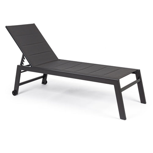 Lettino prendisole in alluminio Summer con ruote per piscina e giardino