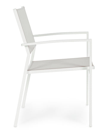 Poltrona "Hilde" struttura in alluminio verniciato e texilene per giardino e veranda