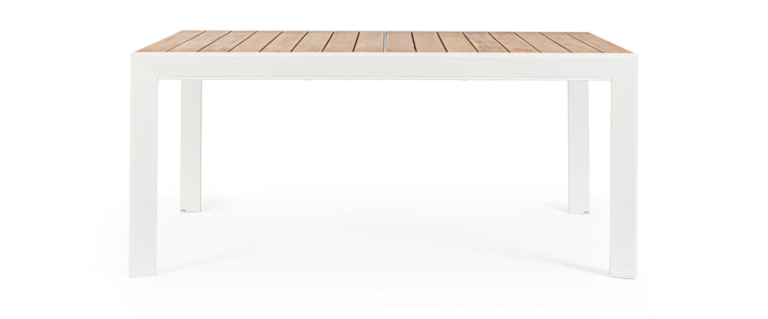 Tavolo allungabile "Al Delmar" in alluminio verniciato e legno di acacia da esterno per giardino e veranda 160/240 cm