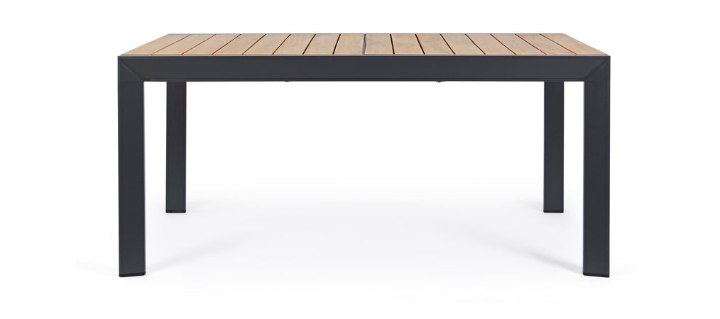 Tavolo allungabile "Al Delmar" in alluminio verniciato e legno di acacia da esterno per giardino e veranda 160/240 cm
