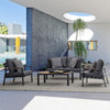 Salottino moderno Ernst in alluminio e polywood da giardino e veranda