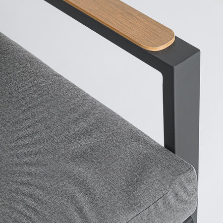 Salottino moderno "Ernst" in alluminio e polywood da giardino e veranda