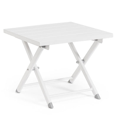 Tavolino Taylor quadrato monocolor, con struttura in alluminio, da 44 x 43 cm