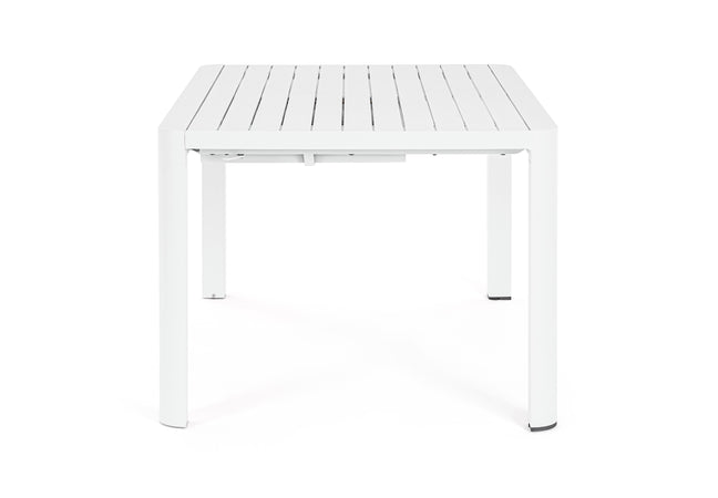 Tavolo quadrato "Keplero" allungabile per esterno e giardino, in alluminio