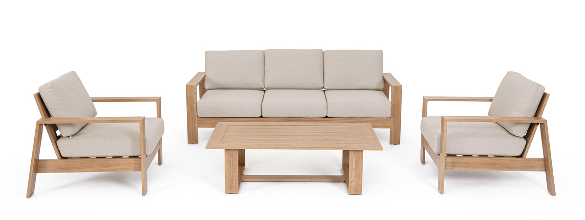 Salotto con poltrone e tavolino "Baltic" struttura in alluminio per veranda e giardino