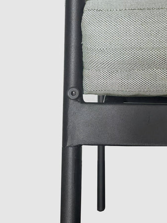 Salottino "Florian" con poltrone, tavolino e divanetto, struttura in acciaio