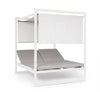 Lettino daybed Konnor baldacchino prendisole ad isola per giardino e piscina, reclinabile con tende