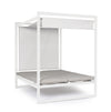 Lettino daybed Konnor baldacchino prendisole ad isola per giardino e piscina, reclinabile con tende