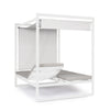 Lettino daybed Konnor baldacchino prendisole ad isola per giardino e piscina, reclinabile con tende