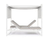 Lettino daybed Konnor baldacchino prendisole ad isola per giardino e piscina, reclinabile con tende