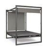 Lettino daybed Konnor baldacchino prendisole ad isola per giardino e piscina, reclinabile con tende