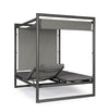 Lettino daybed Konnor baldacchino prendisole ad isola per giardino e piscina, reclinabile con tende