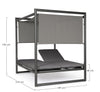 Lettino daybed Konnor baldacchino prendisole ad isola per giardino e piscina, reclinabile con tende