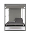 Lettino daybed Konnor baldacchino prendisole ad isola per giardino e piscina, reclinabile con tende