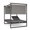 Lettino daybed Konnor baldacchino prendisole ad isola per giardino e piscina, reclinabile con tende