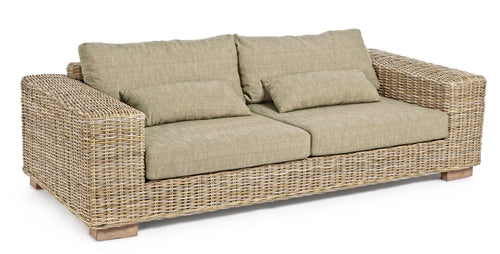 Divano in legno con cuscino Leandro