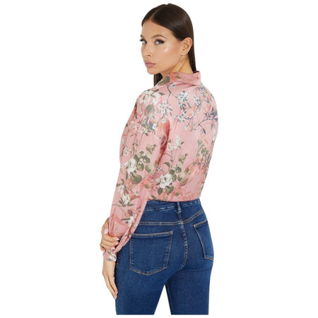 Guess camicia rosa floreale Bowed W3GH93 WD8G2