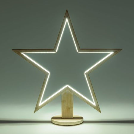 Decorazione luminosa stella natale 55 cm con base strip led multicolor per addobbi natalizi