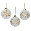 Palline per albero di Natale in vetro bianco e oro decorazione natalizia, 12 pezzi