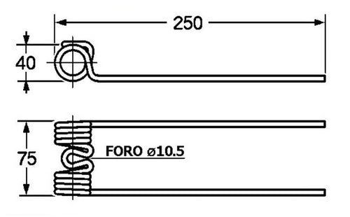 Dente ranghinatore adattabile Ima la Rocca E Sama filo 5,8 lunghezza 250