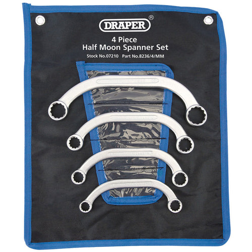Set di 4 chiavi poligonali doppie a S per spazi ristretti Draper Draper tools