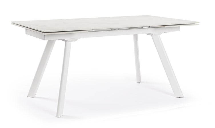 Tavolo allungabile "Jarkko" in grées porcellanato e legno d'abete 160-240x90