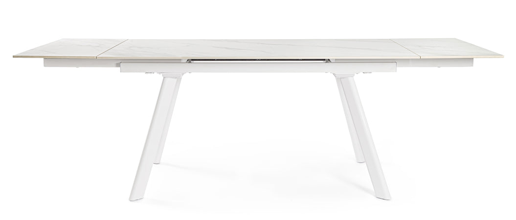 Tavolo allungabile "Jarkko" in grées porcellanato e legno d'abete 160-240x90