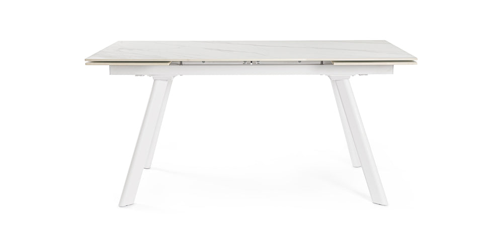 Tavolo allungabile "Jarkko" in grées porcellanato e legno d'abete 160-240x90