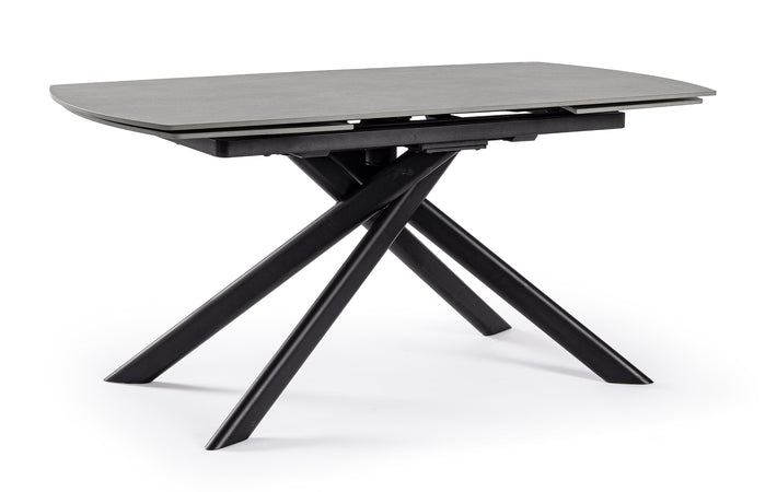 Tavolo allungabile "Joakim" in grés porcellanato e legno mango 160-240x90