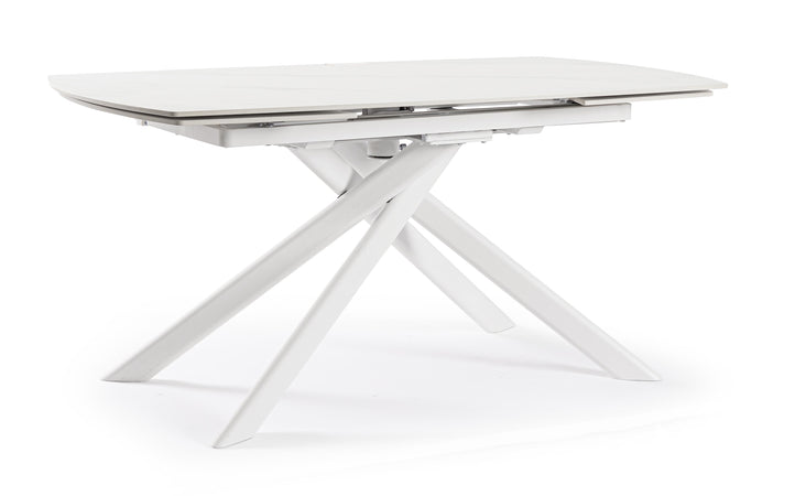 Tavolo allungabile "Joakim" in grés porcellanato e legno mango 160-240x90