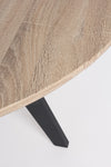 Tavolo tondo da pranzo moderno Henry in legno Ø 135 cm gambe in acciaio nero