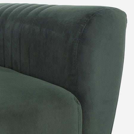 Divano letto in velluto verde 3 posti "Johnny " con piedi e struttura ottone 210 cm