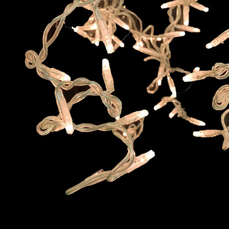 Ciuffo con led luce calda su base in metallo tonda per giardino h 65 cm