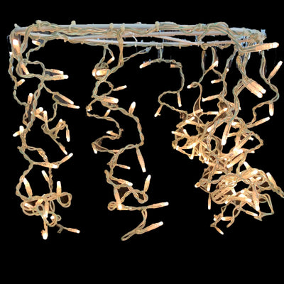 Ciuffo con led luce calda su base in metallo tonda per giardino h 65 cm