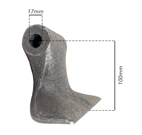 Mazza trincia larghezza 180mm lunghezza 100mm attacco 70mm e foro Ø 17mm adattabile a originale Ferri