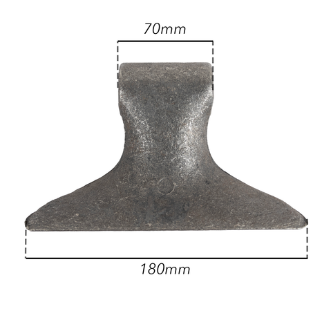 Mazza trincia larghezza 180mm lunghezza 100mm attacco 70mm e foro Ø 17mm adattabile a originale Ferri