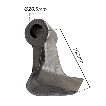 Mazza trincia larghezza 150mm lunghezza 100mm attacco 55mm e foro Ø 20,5mm