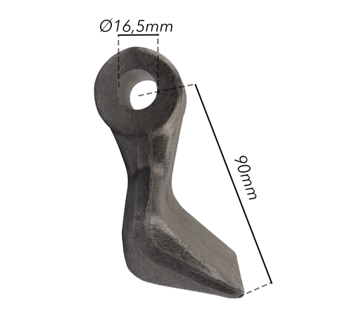 Mazza trincia larghezza 120mm lunghezza 90mm con attacco 40mm e foro 16,5mm