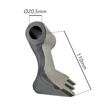 Mazza trincia 155x110mm attacco 90mm e foro 20,5mm