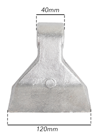 Mazza trincia larghezza 120mm lunghezza 110mm attacco 40mm e foro Ø 16,5mm