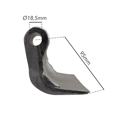 Mazza trincia 137x95mm attacco 40mm e foro 18,5mm