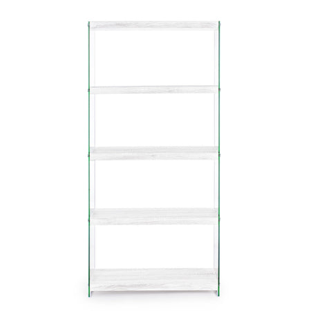 Libreria moderna "Sury Larga" in vetro e legno di design per cameretta ed ufficio