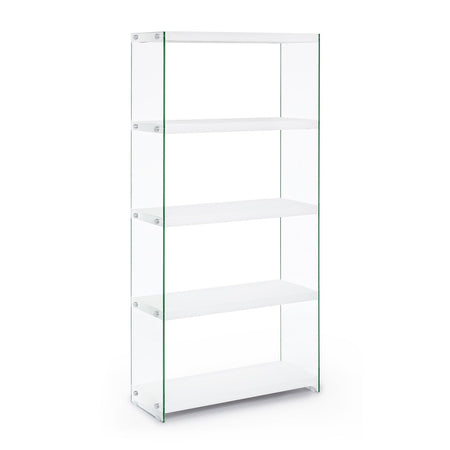 Libreria moderna "Sury Larga" in vetro e legno di design per cameretta ed ufficio