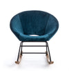 Sedia a dondolo imbottita  in velluto Annika piedi in legno da interno per salotto e studio