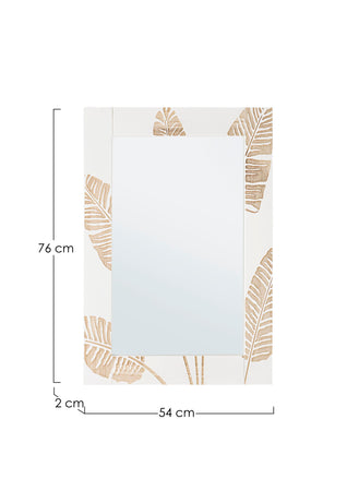 Specchio con cornice in paulonia "Folium" h 54a - 2b - 76 cm