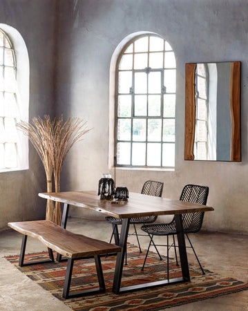 Tavolo Artur rettangolare, con gambe, in legno di acacia da 200 x 95 cm
