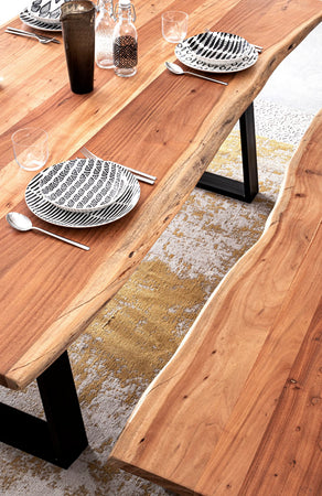 Tavolo Artur rettangolare, con gambe, in legno di acacia da 200 x 95 cm