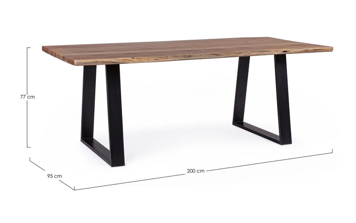 Tavolo Artur rettangolare, con gambe, in legno di acacia da 200 x 95 cm