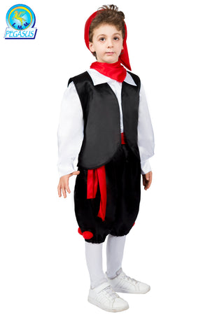 COSTUME CARNEVALE TARANTELLA BAMBINO BABY DA 3 A 6 ANNI - PEGASUS 0746